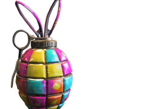 Colorful Bunny Grenade 3D Model