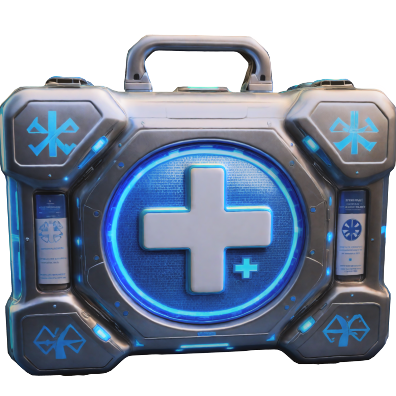 Futuristic Medkit Case Sci-Fi Health 3D Модель .c4d .max .obj .3ds .fbx .stl .blend 