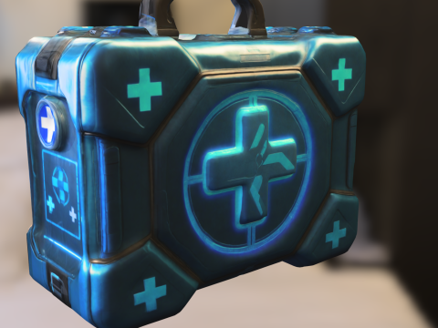 Futuristic Medkit Case Sci-Fi Health 3D Модель