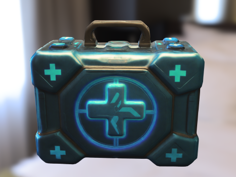Futuristic Medkit Case Sci-Fi Health 3D Модель
