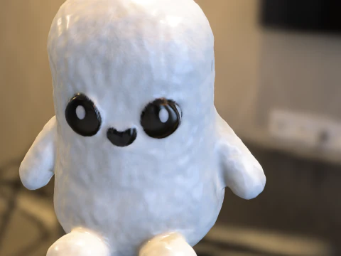 Cute Ghost Creature 3D Model