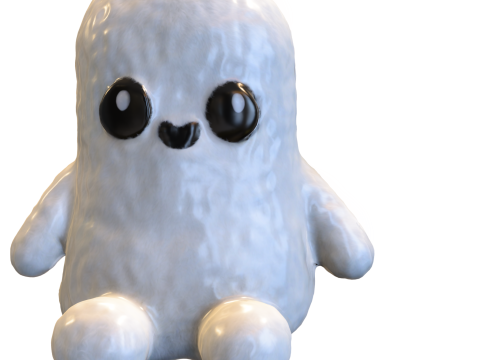 Cute Ghost Creature Model 3D
