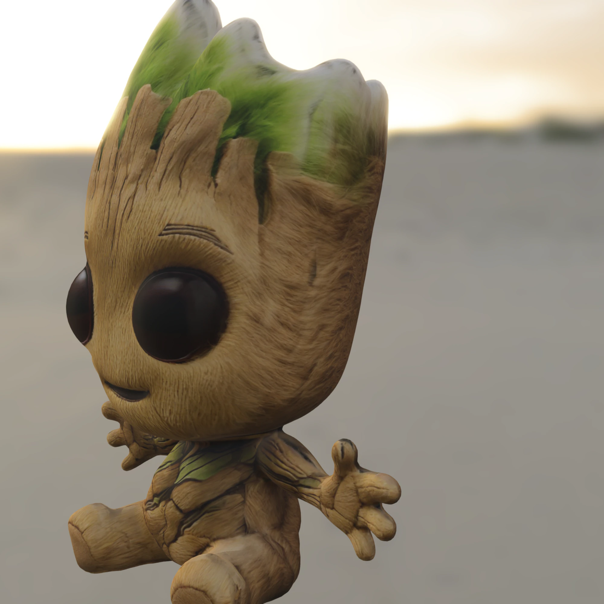 Baby groot plush 3D Model .c4d .max .obj .3ds .fbx .stl .blend 