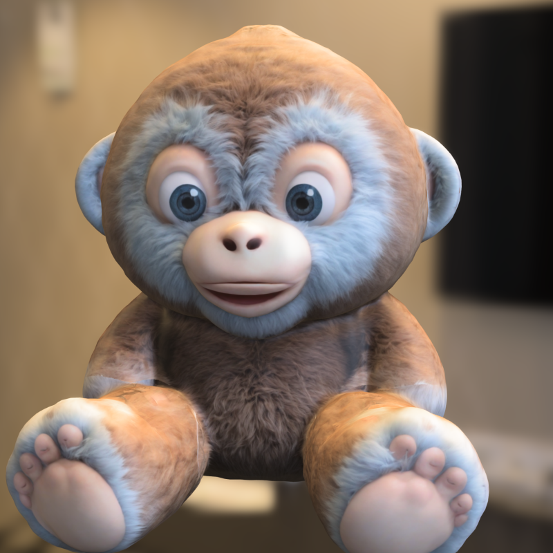 Big Foot Baby Plush Cartoon 3D Model .c4d .max .obj .3ds .fbx .stl .blend
