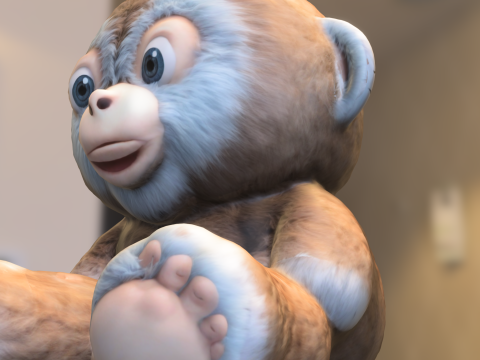 ビッグフットの赤ちゃんぬいぐるみ漫画 3Dモデル