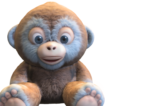 ビッグフットの赤ちゃんぬいぐるみ漫画 3Dモデル