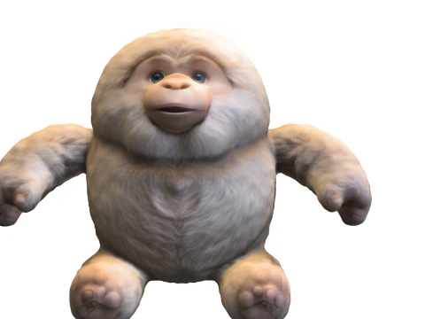 Fluffy Baby Yeti 3D Model