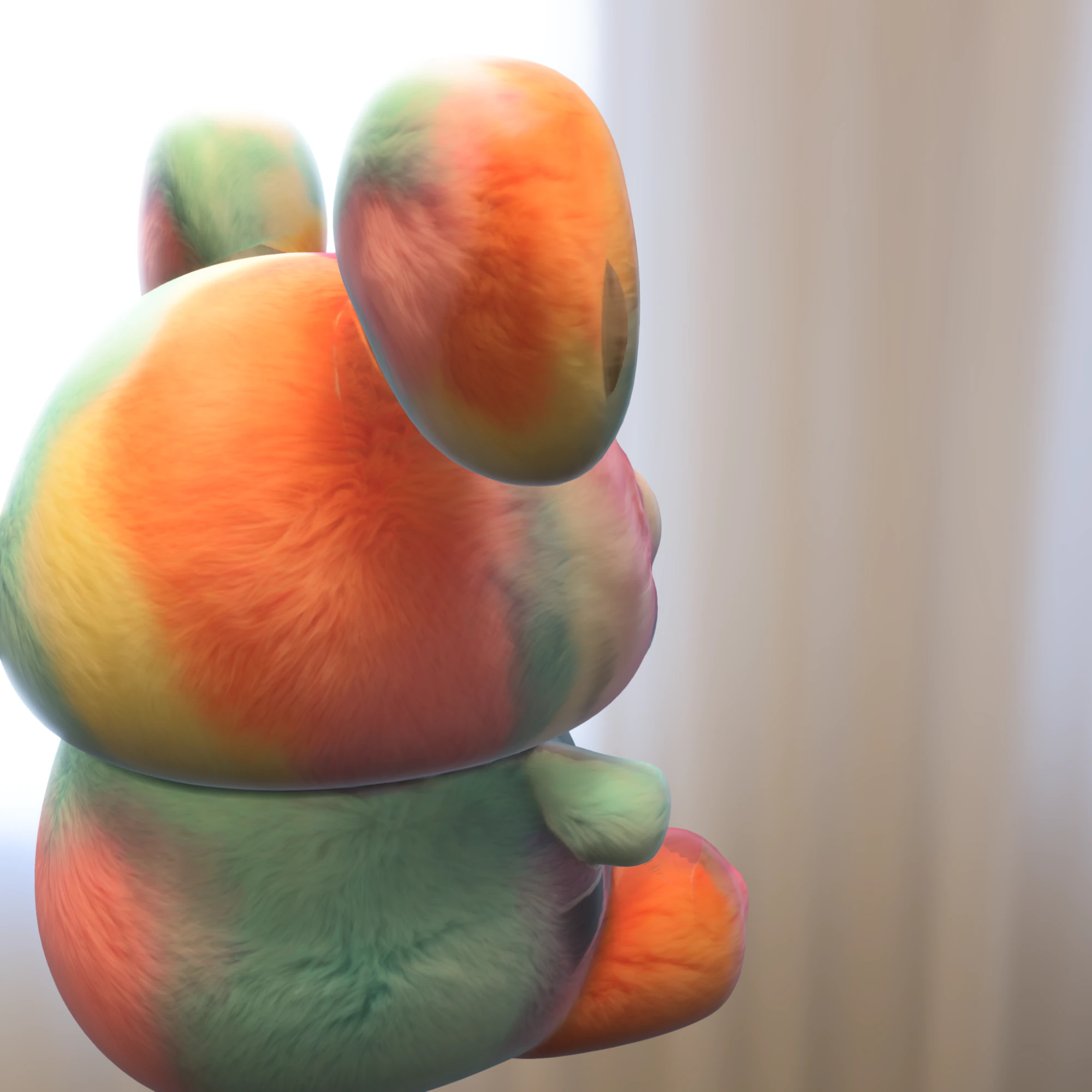 Rainbow Bunny 3D Model .c4d .max .obj .3ds .fbx .stl .blend 