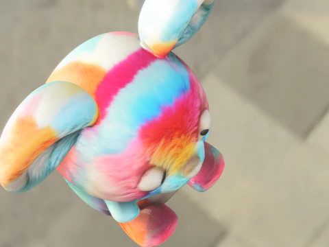 Rainbow Bunny 3D Model