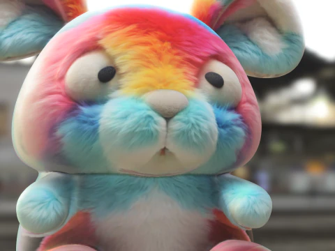 Rainbow Bunny 3D Model