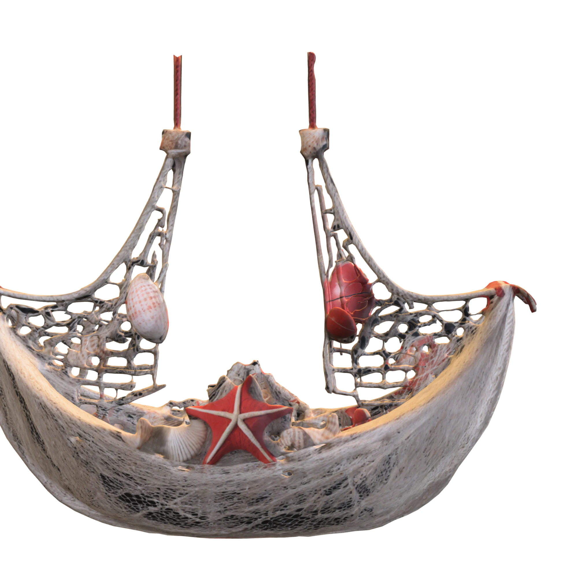 Seashell Hammock Ornament 3D Model .c4d .max .obj .3ds .fbx .stl .blend 