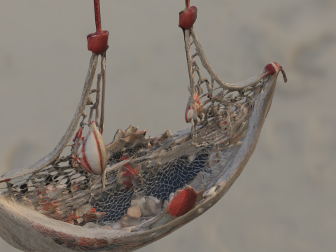 Seashell Hammock Ornament Model 3D