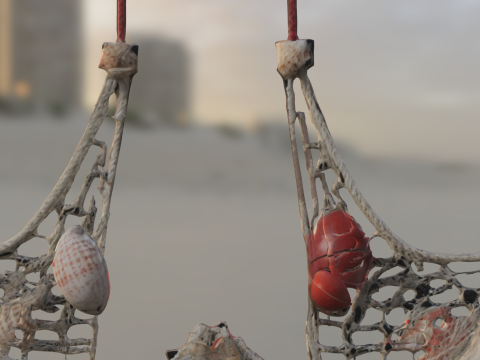 Seashell Hammock Ornament Model 3D