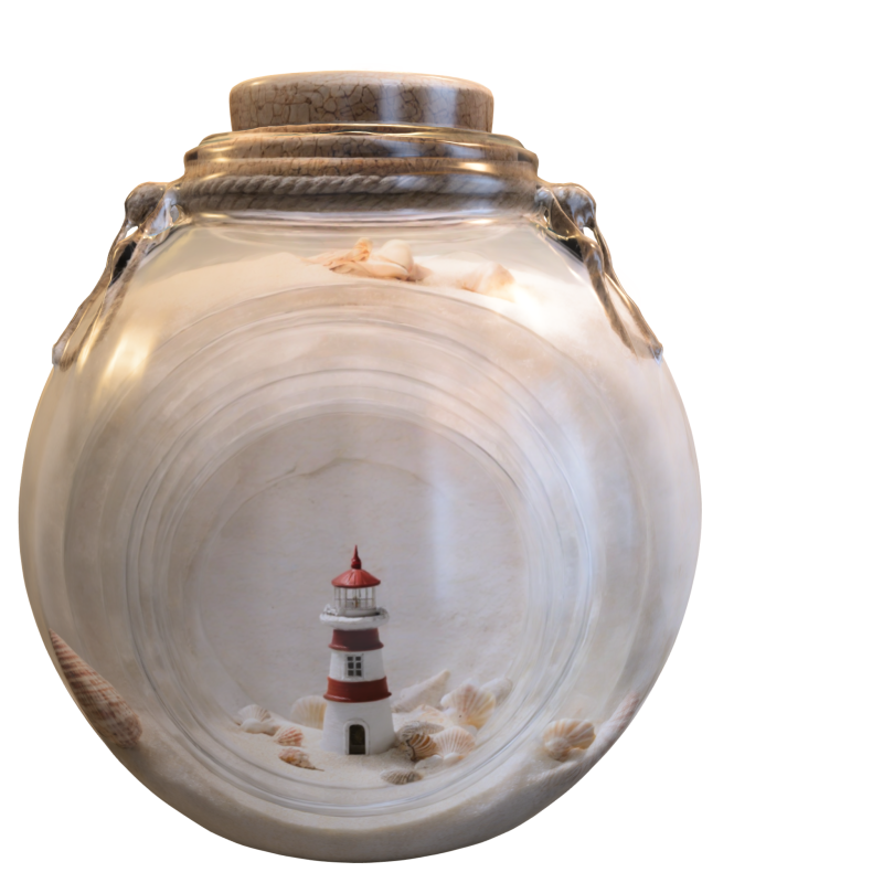 Miniature Lighthouse in Glass Jar Diorama 3D मॉडल .c4d .max .obj .3ds .fbx .stl .blend 