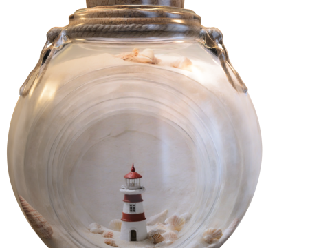 Miniature Lighthouse in Glass Jar Diorama 3D 模型