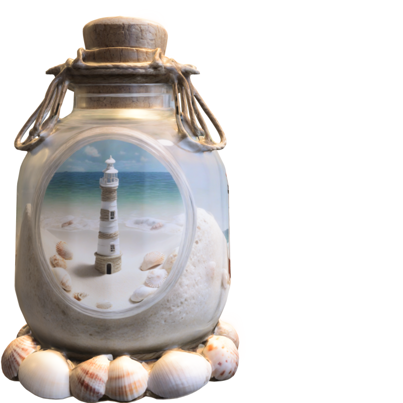 Coastal Lighthouse in Glass Jar Modello 3D .c4d .max .obj .3ds .fbx .stl .blend 