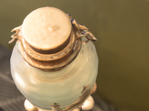 Coastal Lighthouse in Glass Jar Modello 3D
