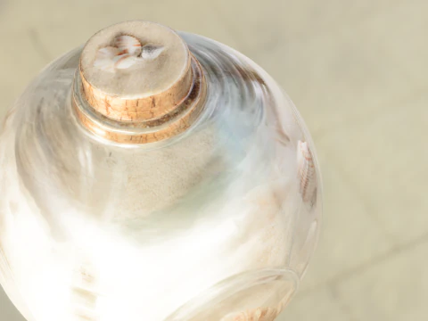 Nautical Lighthouse in Round Glass Jar 3D Model