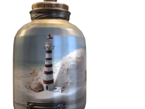 Lighthouse in Glass Jar Diorama 3D 模型
