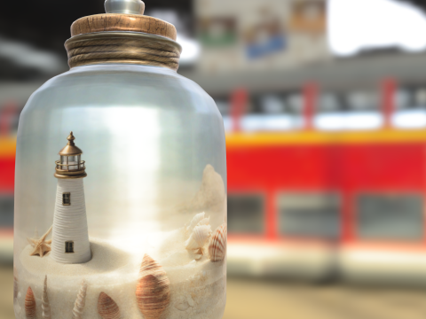 Lighthouse in Glass Jar Diorama 3D 模型