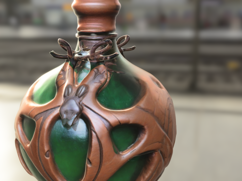Dragon Emblem Fantasy Potion Bottle 3D 模型