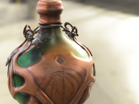 Dragon Emblem Fantasy Potion Bottle 3D 模型