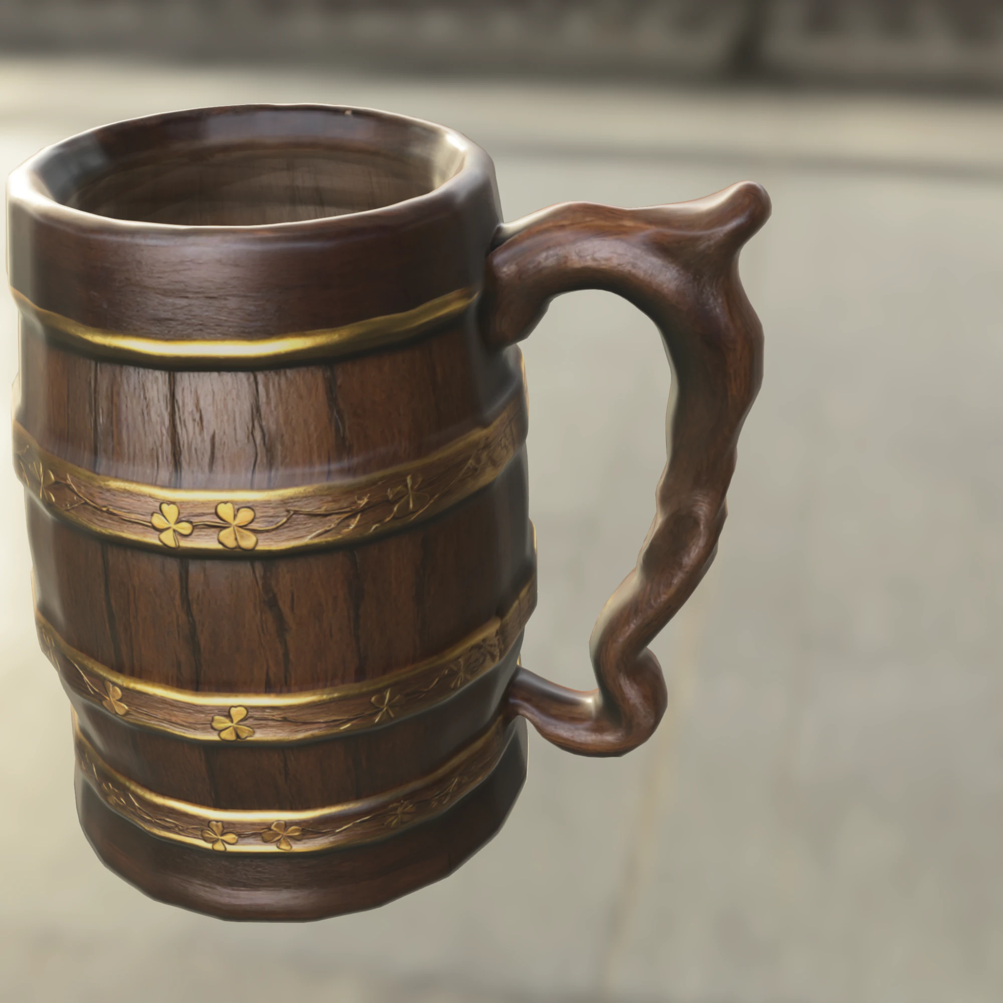 Medieval Wooden Beer Mug 3D Model .c4d .max .obj .3ds .fbx .stl .blend 