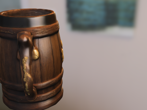 Wooden Clover Beer Mug 3D Modell