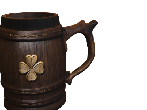 Wooden Clover Beer Mug 3D Modell