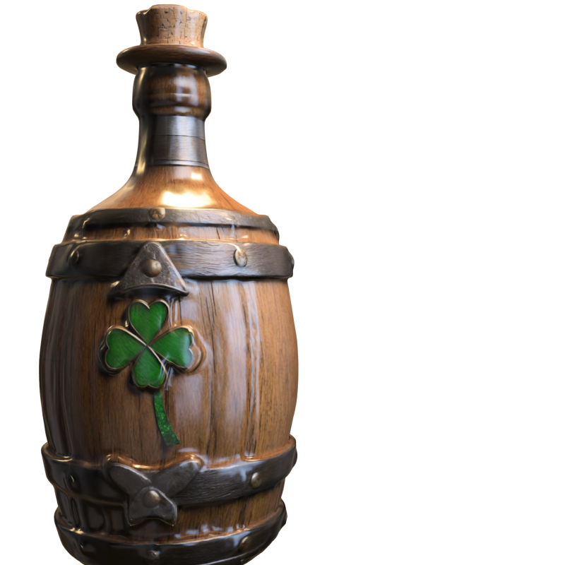 Irish Ale Bottle 3D Model .c4d .max .obj .3ds .fbx .stl .blend 