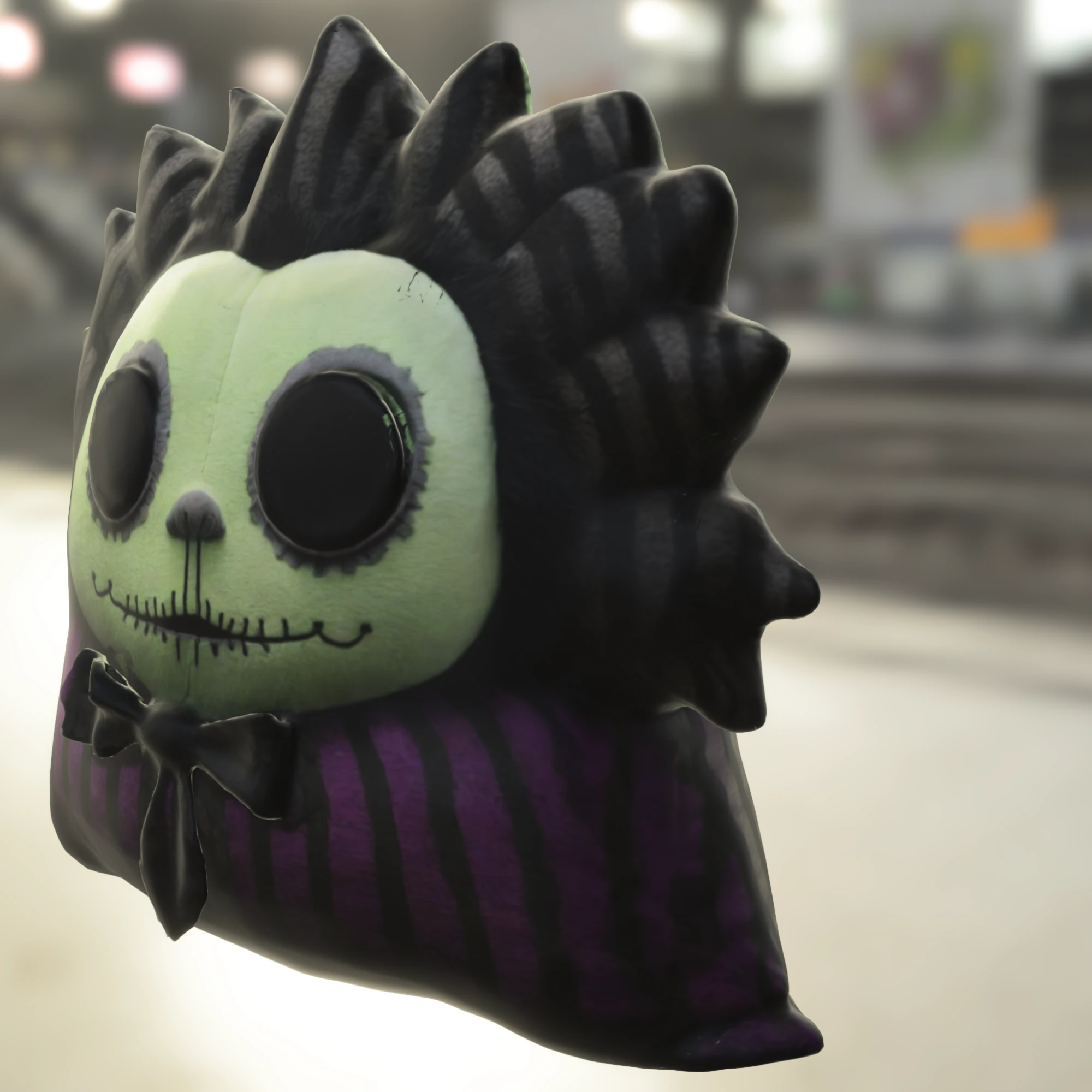 Striped Plush Doll Gothic 3D Model .c4d .max .obj .3ds .fbx .stl .blend 