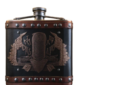 Vintage Metal Flask 3D Model