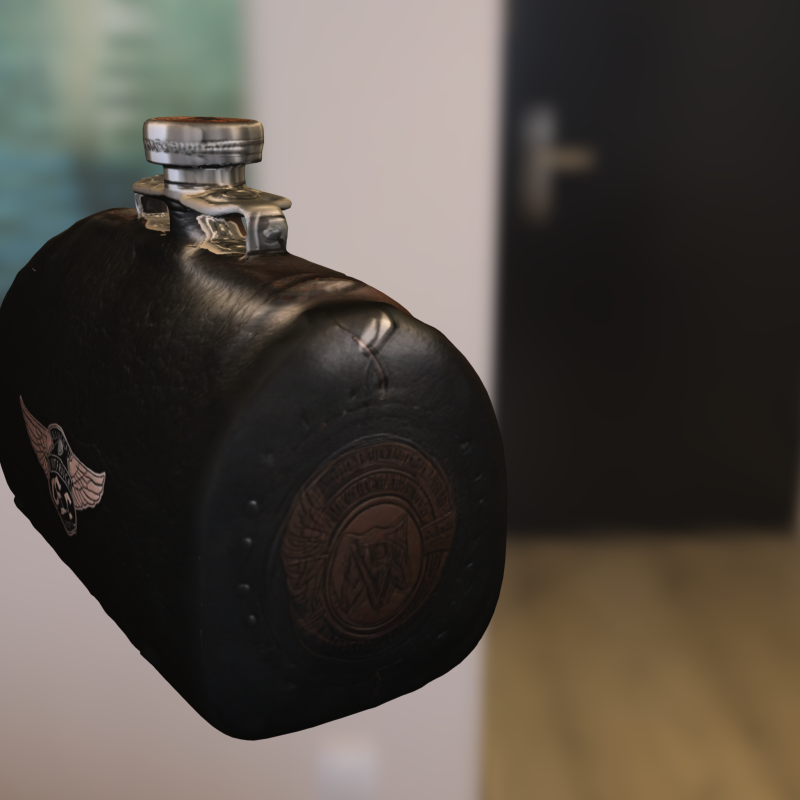 Leather and Metal Flask 3D 模型 .c4d .max .obj .3ds .fbx .stl .blend 