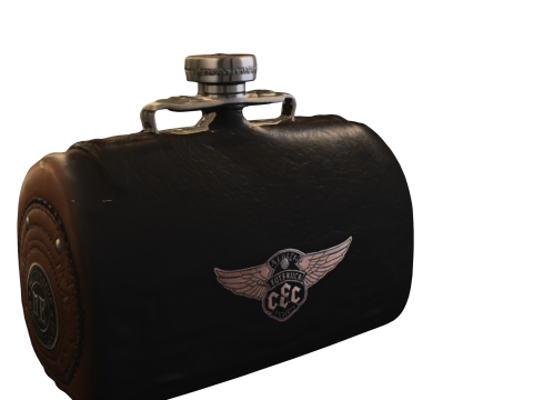 Leather and Metal Flask 3D 模型
