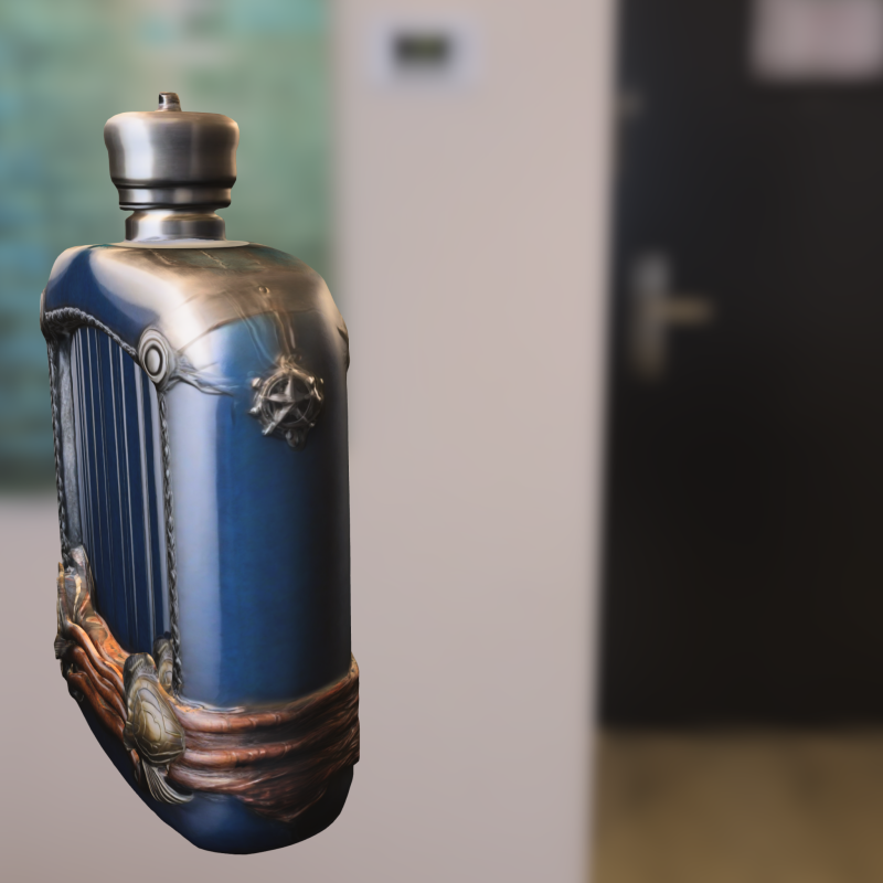 Decorative Blue Flask 3D Модель .c4d .max .obj .3ds .fbx .stl .blend 