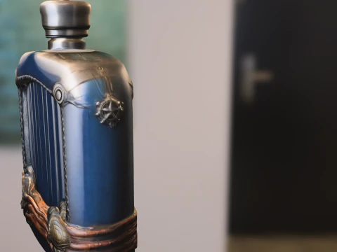 Labu Biru Dekoratif Model 3D