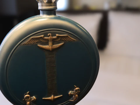 Nautical Ship Emblem Flask 3D Model