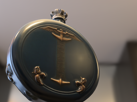 Nautical Ship Emblem Flask Model 3D