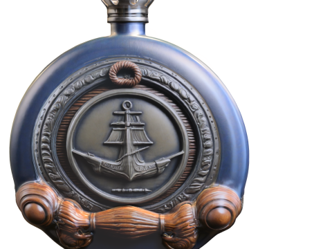 Nautical Ship Emblem Flask Model 3D