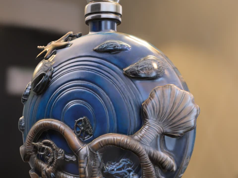 Oceanic Relic Bottle 3D Model