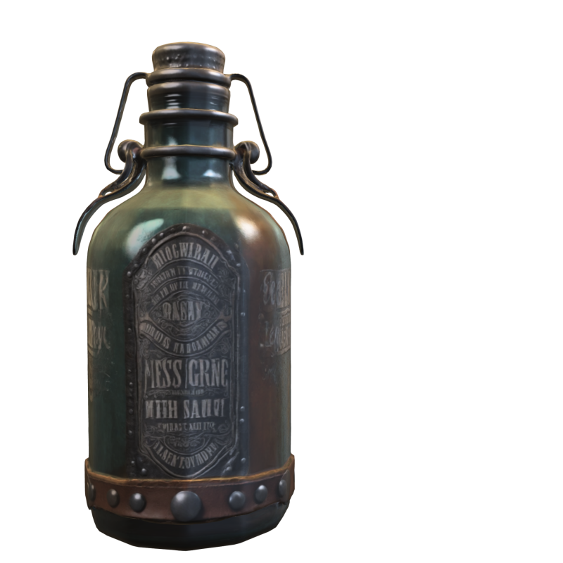 Steampunk Potion Bottle 3D Модель .c4d .max .obj .3ds .fbx .stl .blend