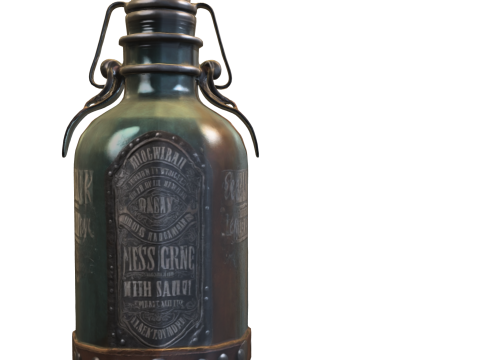 Steampunk Potion Bottle Modello 3D