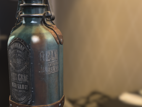 Steampunk Potion Bottle 3D Модель