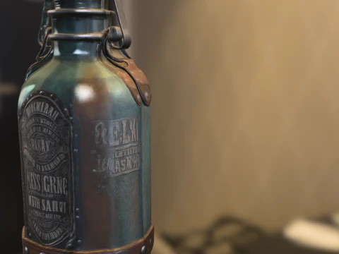 Steampunk Potion Bottle 3D Model