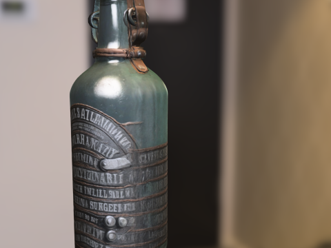 Steampunk Glass Bottle Model 3D