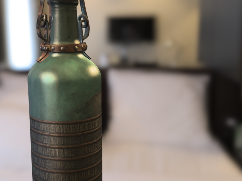 Steampunk Glass Bottle 3D Model