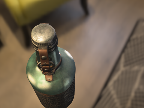 Steampunk Glass Bottle 3D Model