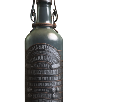 Steampunk Glass Bottle 3D Model
