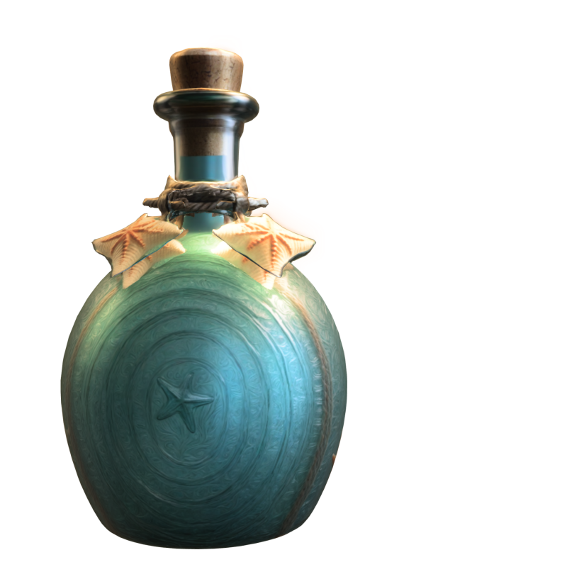Starfish Potion Bottle 3D Modell .c4d .max .obj .3ds .fbx .stl .blend 