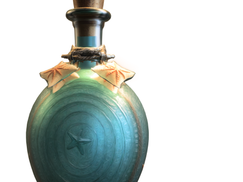 Starfish Potion Bottle Modello 3D